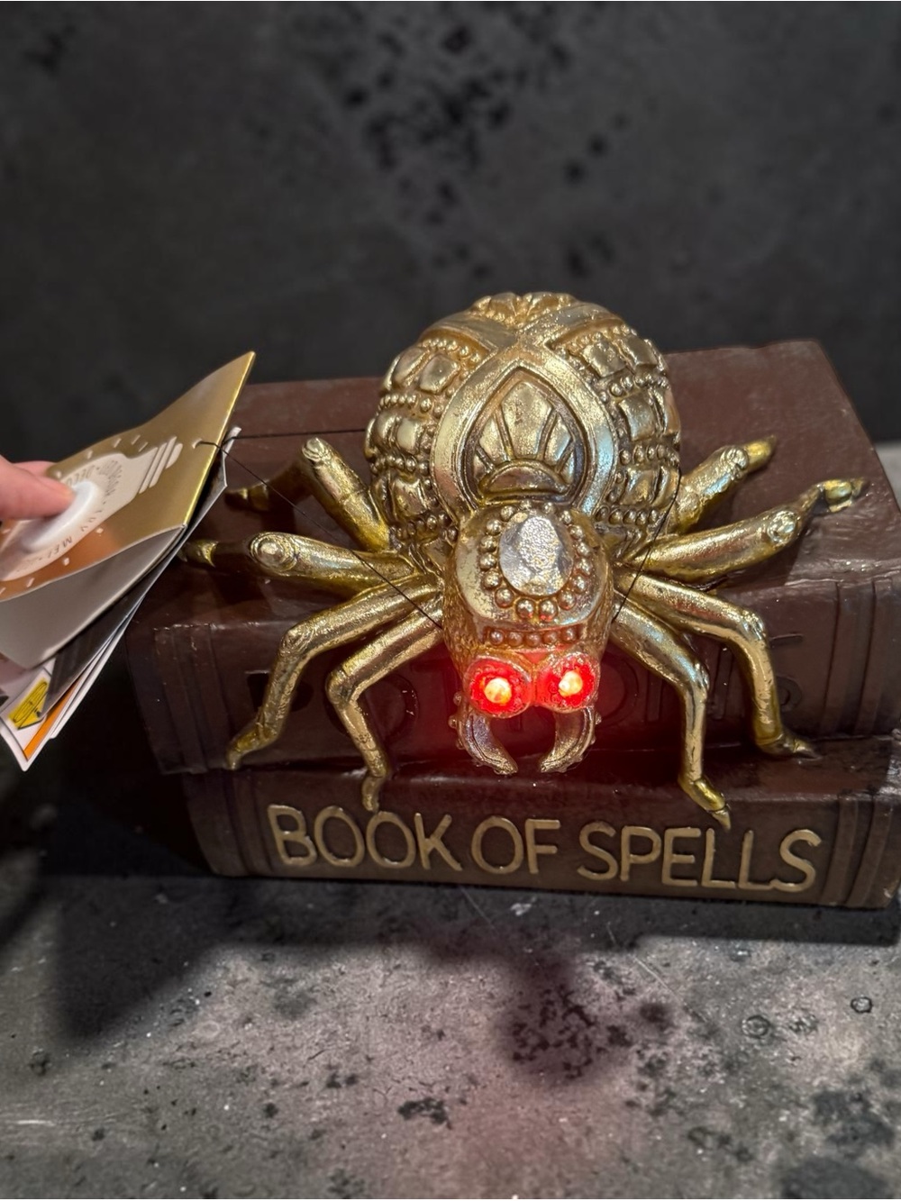 Soooky nights led Gold Spider Accent on 'Book of Spells' Decorative Halloween de